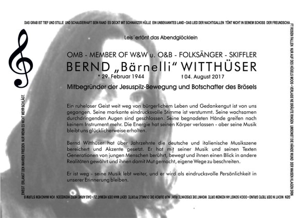 Nachruf Bernd Witthser